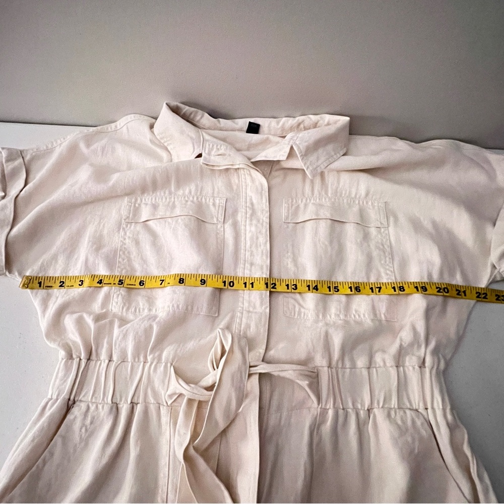 Universal Threads Cream Short Sleeve Linen Boilersuit Jumpsuit Womens Size 10 - Picture 9 of 12